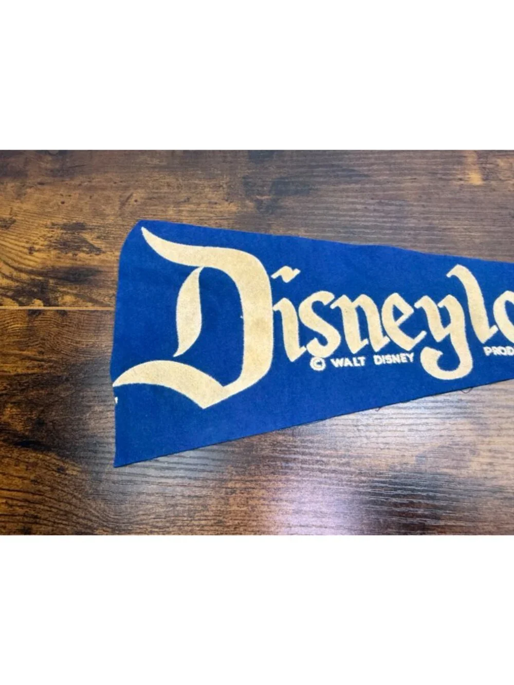 Vintage Disneyland Felt Pennant Blue Memorabilia 18 inches altered